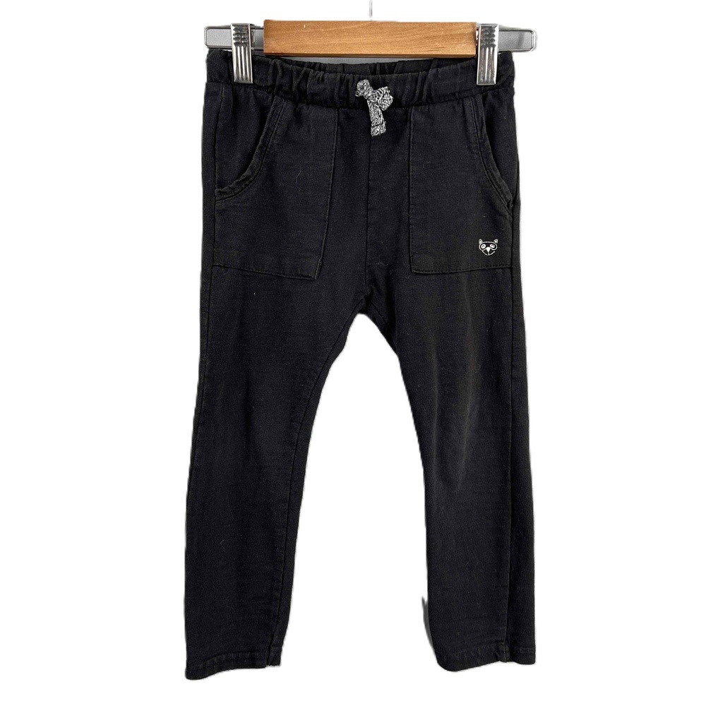 Zara Kids Black Drawstring Waist Casual Pants Elastic Waistband 4-5 Yrs